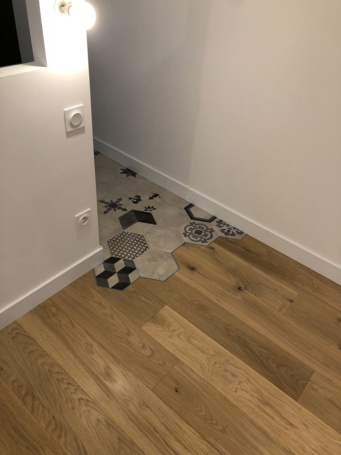 Jonction Carrelage Hexagonal Parquet